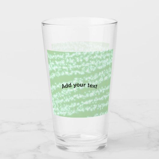Grüner Pastell-Glitter-Sparkling-Name-Text Boho Re Glas (Vorderseite)