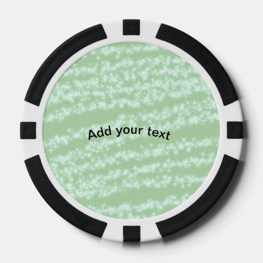 Grüner Pastell-Glitter-Sparkling-Name-Text Boho Re Pokerchips (Vorderseite)