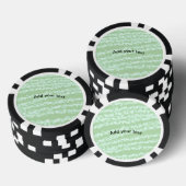 Grüner Pastell-Glitter-Sparkling-Name-Text Boho Re Pokerchips (Stapel)