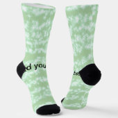 Grüner Pastell-Glitter-Sparkling-Name-Text Boho Re Socken (Gewinkelt)