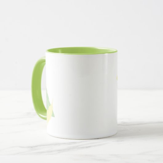 Grüner Pastellparakeet Tasse (Vorderseite Links)