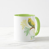 Grüner Pastellparakeet Tasse (VorderseiteRechts)