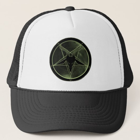Grüner Pentagram Truckerkappe (Vorderseite)