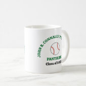 Grüner personalisierter Baseballspieler der High S Kaffeetasse (VorderseiteRechts)