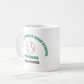 Grüner personalisierter Baseballspieler der High S Kaffeetasse (Vorderseite Links)