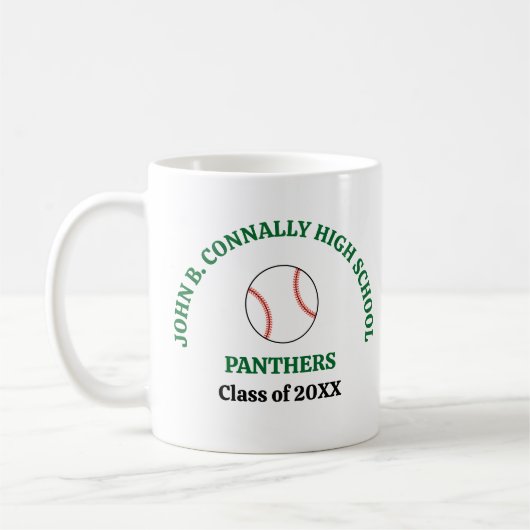 Grüner personalisierter Baseballspieler der High S Kaffeetasse (Links)