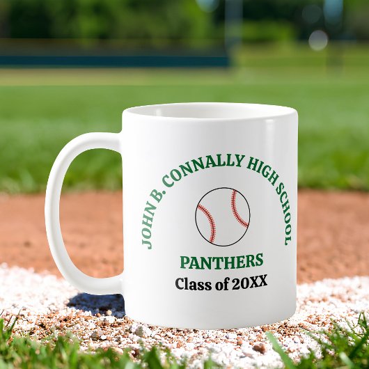 Grüner personalisierter Baseballspieler der High S Kaffeetasse