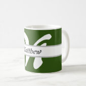 Grüner Personalisierter Name des Anfangsbuchstaben Kaffeetasse (VorderseiteRechts)