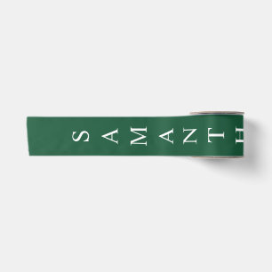 Grüner personalisierter vertikaler Name Satinband