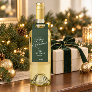 Grüner persönlicher Weihnachtsflaschenanhänger Flaschenanhänger