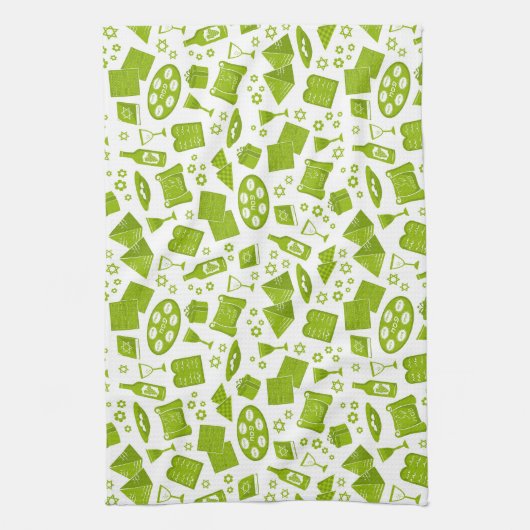 Grüner Pessach Geschirrtuch (Vertikal)
