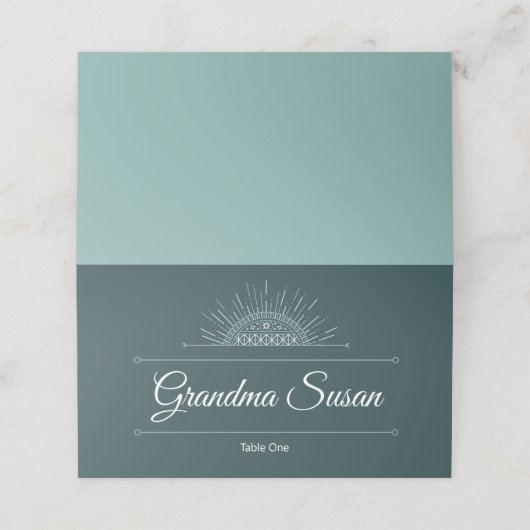 Grüner Pessach Platzkarte (Außenseite Aufgefaltet)