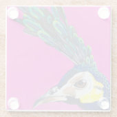 Grüner Pfau Glasuntersetzer (Rückseite)