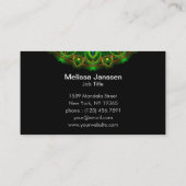 Grüner Pfau - Mandala Visitenkarte (Rückseite)