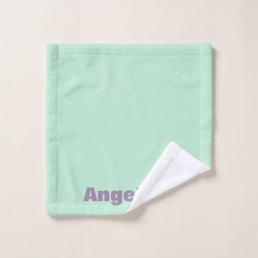 Grüner Pfefferbeige abstrakter geometrischer Muste Badhandtuch Set (Waschlappen)