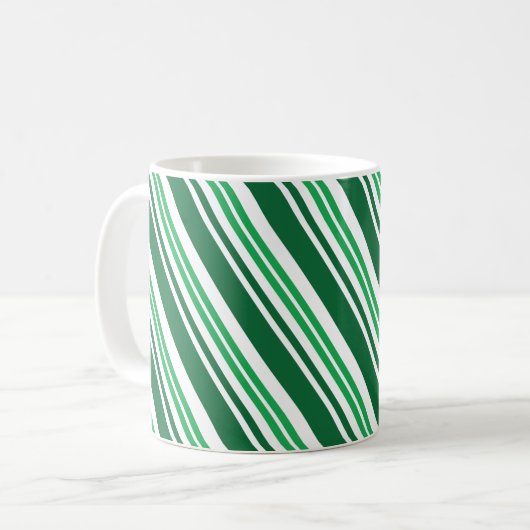 Grüner Pfefferminzstreifen Kaffeetasse (Vorderseite Links)