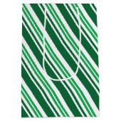 Grüner Pfefferminzstreifen Mittlere Geschenktüte (Rückseite)