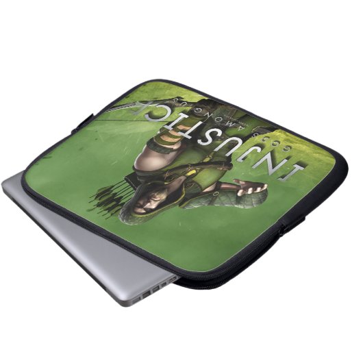 grüner Pfeil Laptopschutzhülle (Vorne Knopf)