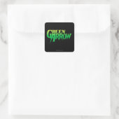 Grüner Pfeil Logo 3 Quadratischer Aufkleber (Tasche)