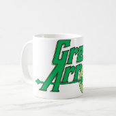Grüner Pfeil Logo Kaffeetasse (Vorderseite Links)