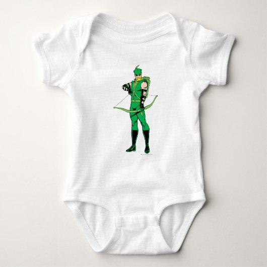 Grüner Pfeil Stehend mit Bow Baby Strampler (Vorderseite)