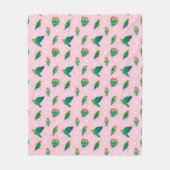 Grüner Pfirsich gegenüber Lovebird Fleecedecke (Vorderseite)