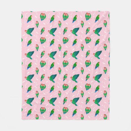 Grüner Pfirsich gegenüber Lovebird Fleecedecke (Vorderseite)