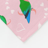 Grüner Pfirsich gegenüber Lovebird Fleecedecke (Ecke)