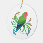 Grüner Pfirsich gegenüber Lovebird Keramik Ornament (Links)