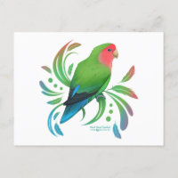 Grüner Pfirsich gegenüber Lovebird