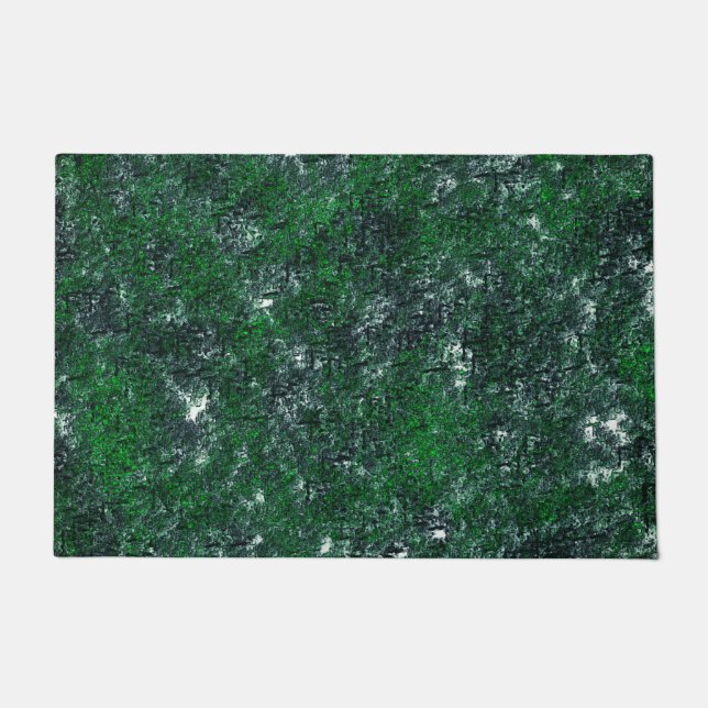 Grüner Pilz auf weißem grauem Fels oder Baumstamm Fußmatte (Vorderseite)