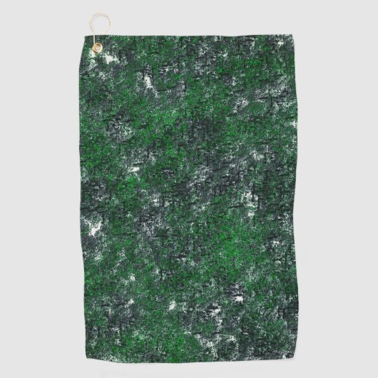 Grüner Pilz auf weißem grauem Fels oder Baumstamm Golfhandtuch (Vorderseite)
