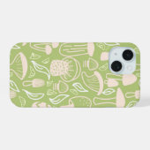 Grüner Pilz iPhone 15 Hülle (Rückseite (Horizontal))