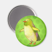Grüner Pinguin mit Dot Magnet (Vorderseite/Rückseite)