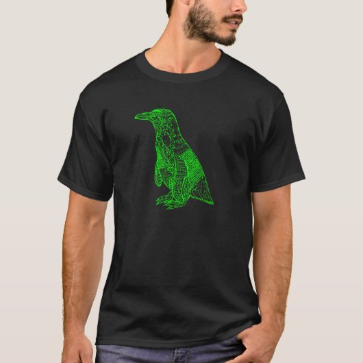Grüner Pinguin T-Shirt (Vorderseite)