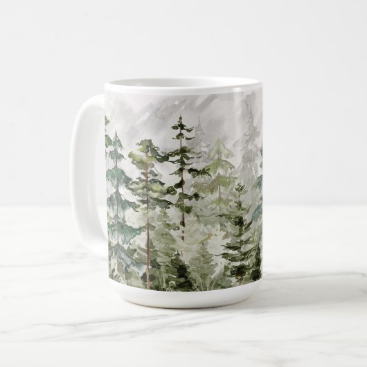 Grüner Pinienwald im Gebirge Kaffeetasse (Vorderseite Links)
