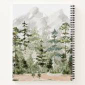 Grüner Pinienwald im Gebirge Notizblock (Rückseite)