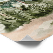 Grüner Pinienwald im Gebirge Poster (Ecke)