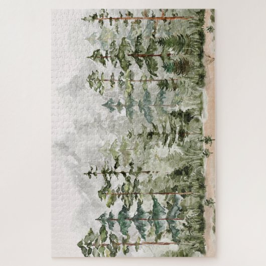 Grüner Pinienwald im Gebirge Puzzle (Vertikal)