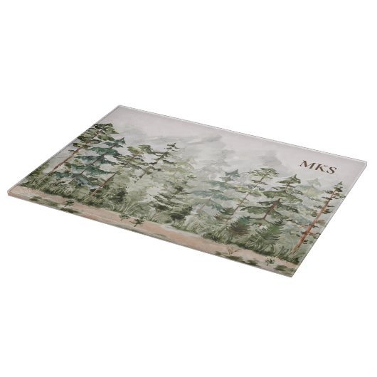 Grüner Pinienwald im Gebirge Schneidebrett (Ecke)