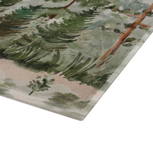 Grüner Pinienwald im Gebirge Schneidebrett (Ecke)