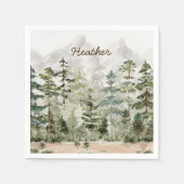 Grüner Pinienwald im Gebirge Serviette (Vorderseite)