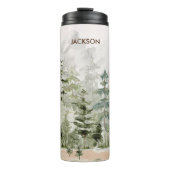 Grüner Pinienwald im Gebirge Thermosbecher (Vorderseite)