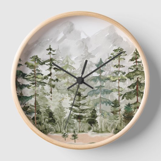 Grüner Pinienwald im Gebirge Uhr (Vorderseite)