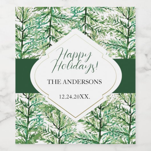 Grüner Pinienwald Weinetikett (Einzelnes Label)