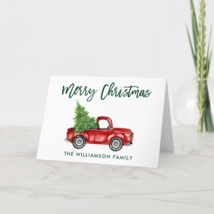 Grüner Pinsel Schrift Vintage-LKW Weihnachten gefa