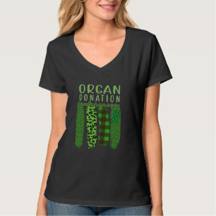 Grüner Pinselstrich Bewusstsein Spende Organ Spend T-Shirt