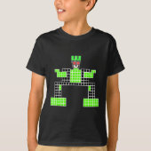 Grüner pixeliger Roboter T-Shirt (Vorderseite)