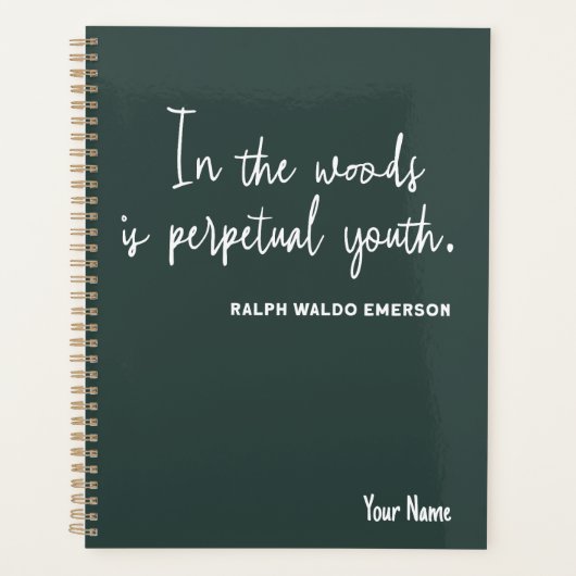 Grüner Planer "Simple Nature 2025" mit Blume (Vorderseite)