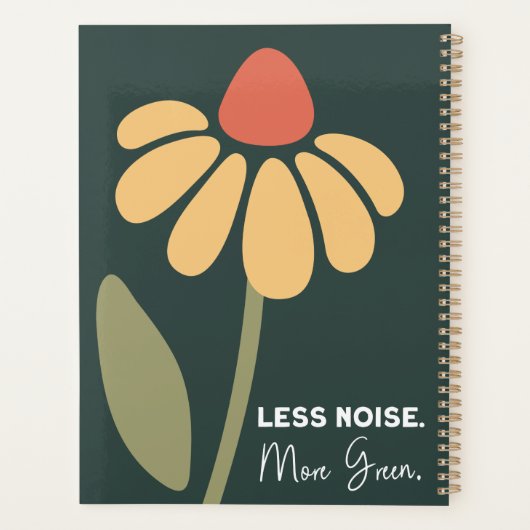 Grüner Planer "Simple Nature 2025" mit Blume (Rückseite)